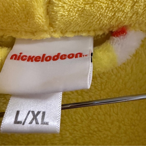 SpongeBob SquarePants Plush Robe Nickelodeon Adult L XL Yellow Cartoon Cozy - Picture 5 of 7